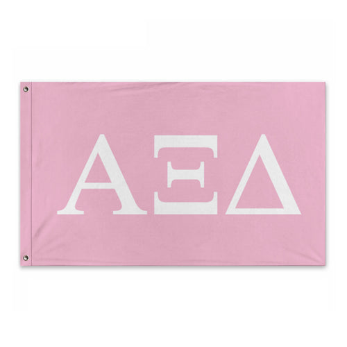 Alpha Xi Delta Sorority Flag - Pink Rose & White