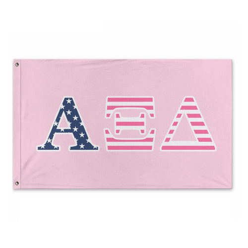 Alpha Xi Delta Preppy Pink American Flag - Pink