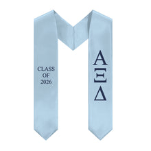 Load image into Gallery viewer, Alpha Xi Delta Class of 2026 Sorority Stole - Light Blue &amp; Dark Blue