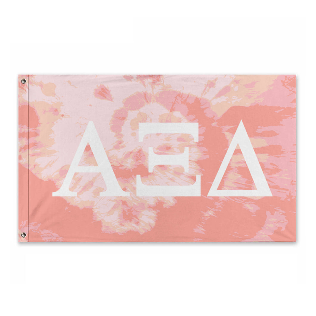 Alpha Xi Delta Tie-Dye Coral Flag