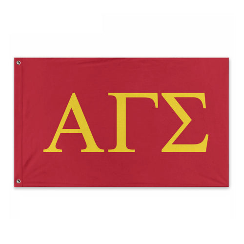 Alpha Gamma Sigma Fraternity Flag -  Red & Maize