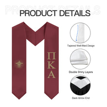 Load image into Gallery viewer, Pi Kappa Alpha Graduation Stole With Crest - Garnet &amp; Gold