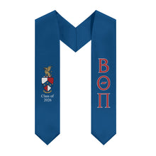 Load image into Gallery viewer, Beta Theta Pi + Crest + Class of 2026 Graduation Stole - Blue, Red &amp; White - 2