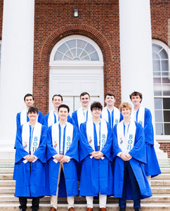 Beta Theta Pi Graduation Stole With Crest - White & Blue
