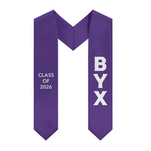 Load image into Gallery viewer, Beta Upsilon Chi Class Of 2026 Fraternity Stole - Purple &amp; White
