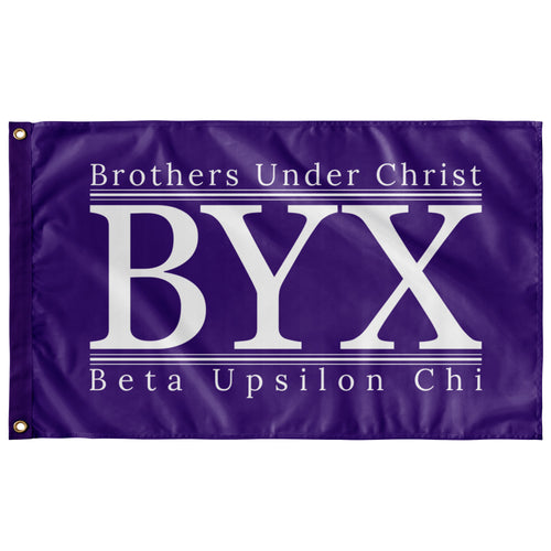 Beta Upsilon Chi Logo Flag - Purple & White