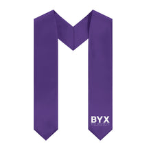 Load image into Gallery viewer, Beta Upsilon Chi Stole With Descriptor Logo - Purple &amp; White