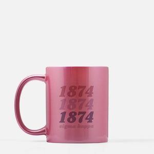 Sigma Kappa 1874 Metallic Pink Mug