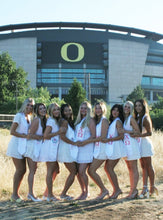 Load image into Gallery viewer, Chi Omega + Crest + Class of 2026 Graduation Stole - White &amp; Cardinal - 2