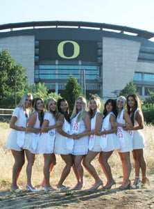 Chi Omega + Crest + Class of 2026 Graduation Stole - White & Cardinal - 2