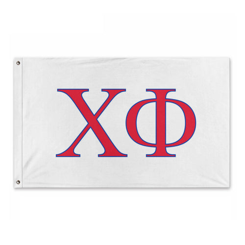 Chi Phi Fraternity Flag - White, Scarlet & Blue