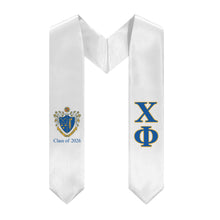 Load image into Gallery viewer, Chi Phi 2026 Stole + Block Letters + Crest - White, Blue &amp; Yellow - 2
