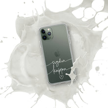 Load image into Gallery viewer, Sigma Kappa White Script + Heart Clear Case for iPhone®