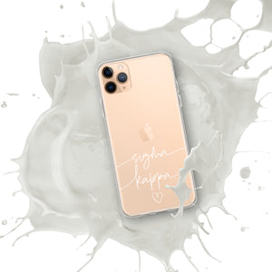 Sigma Kappa White Script + Heart Clear Case for iPhone®