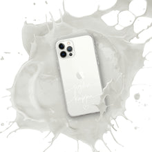 Load image into Gallery viewer, Sigma Kappa White Script + Heart Clear Case for iPhone®