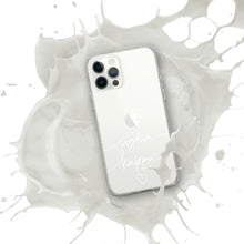 Load image into Gallery viewer, Sigma Kappa White Script + Heart Clear Case for iPhone®