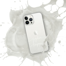 Load image into Gallery viewer, Sigma Kappa White Script + Heart Clear Case for iPhone®