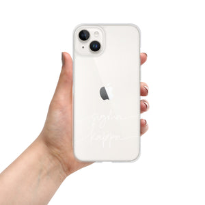 Sigma Kappa White Script Clear Case for iPhone®