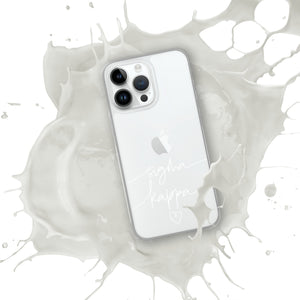 Sigma Kappa White Script + Heart Clear Case for iPhone®