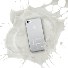 Load image into Gallery viewer, Sigma Kappa White Script + Heart Clear Case for iPhone®