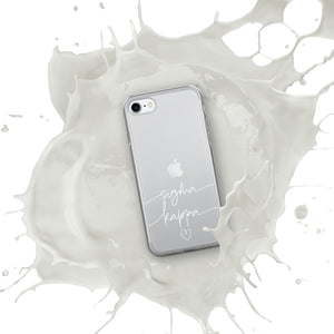 Sigma Kappa White Script + Heart Clear Case for iPhone®