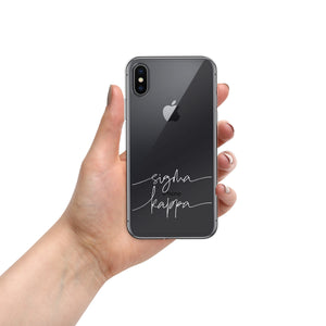 Sigma Kappa White Script Clear Case for iPhone®