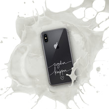 Load image into Gallery viewer, Sigma Kappa White Script + Heart Clear Case for iPhone®