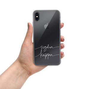 Sigma Kappa White Script Clear Case for iPhone®