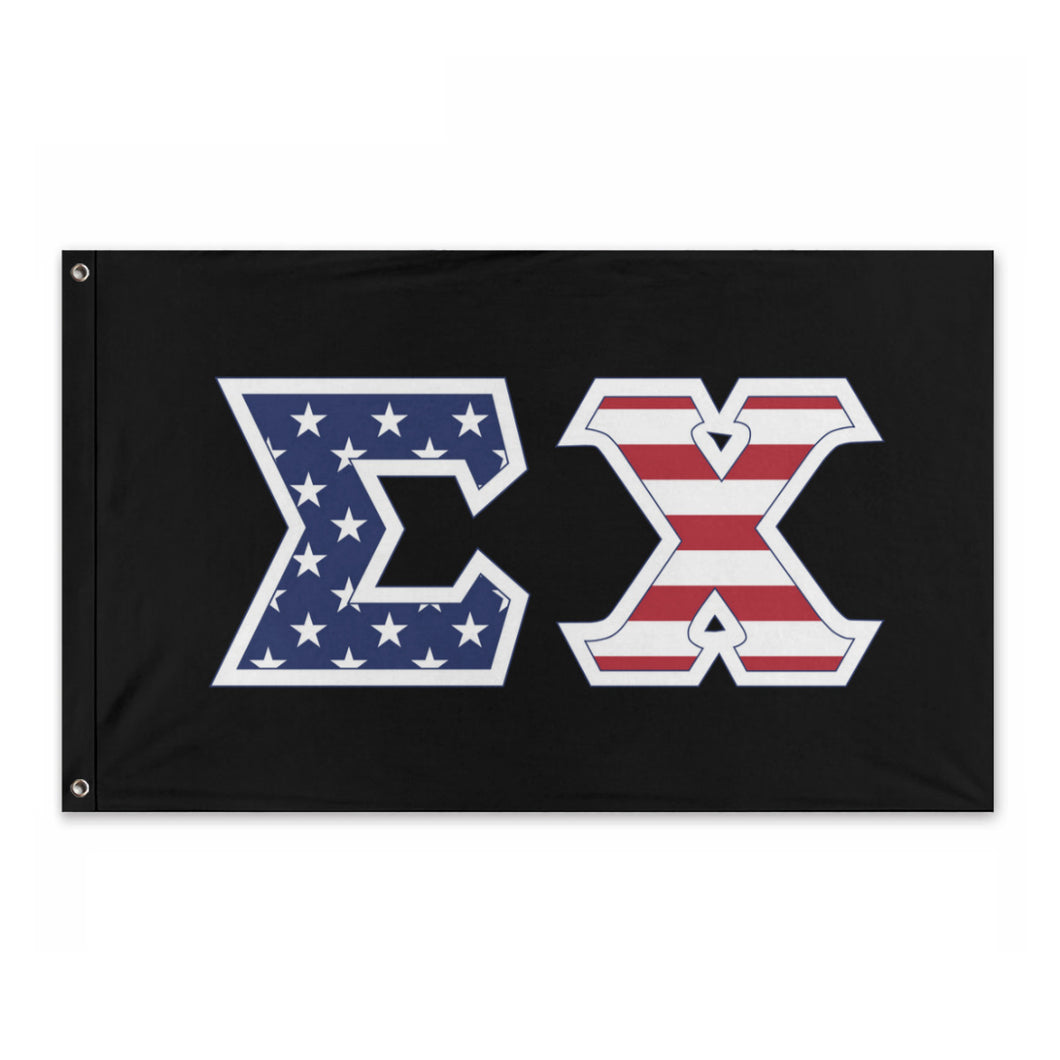 Sigma Chi American Flag - Black