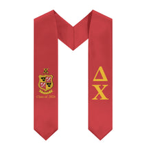 Load image into Gallery viewer, Delta Chi 2026 Stole + Block Letters + Crest - Red &amp; Yellow