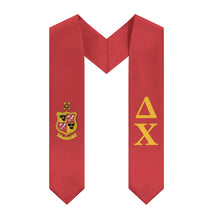 Load image into Gallery viewer, Delta Chi Stole + Block Letters + Crest - Red &amp; Yellow