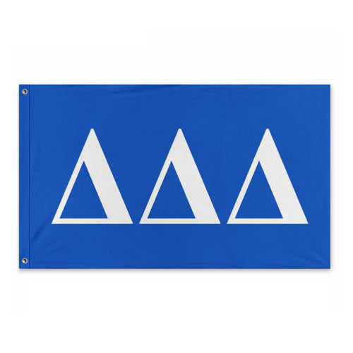 Delta Delta Delta Bold Greek Flag - Cerulean Blue & White
