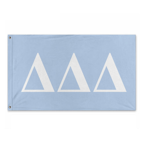 Delta Delta Delta Bold Greek Flag - Oxford Blue & White