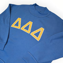 Load image into Gallery viewer, DELTA DELTA DELTA Mockneck - Ocean Blue, Mighty Yellow Dots &amp; White