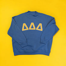 Load image into Gallery viewer, DELTA DELTA DELTA Mockneck - Ocean Blue, Mighty Yellow Dots &amp; White
