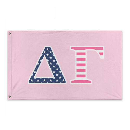 Delta Gamma Preppy Pink American Flag - Light Pink
