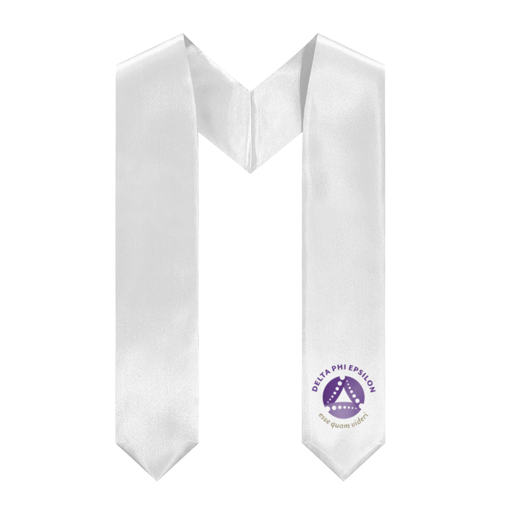 Delta Phi Epsilon Logo Stole - White