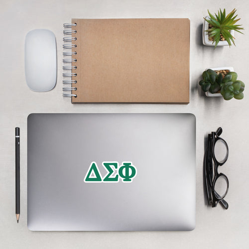 Delta Sigma Phi Greek Letters Sticker - Green