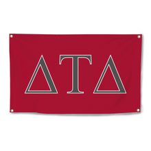 Load image into Gallery viewer, Delta Tau Delta Four-Grommet Banner - Crimson, Gray &amp; White