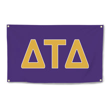 Load image into Gallery viewer, Delta Tau Delta Four-Grommet Banner - Explorer Purple, Explorer Gold &amp; White