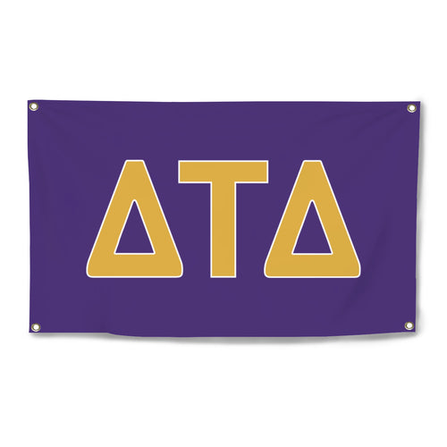 Delta Tau Delta Four-Grommet Banner - Explorer Purple, Explorer Gold & White