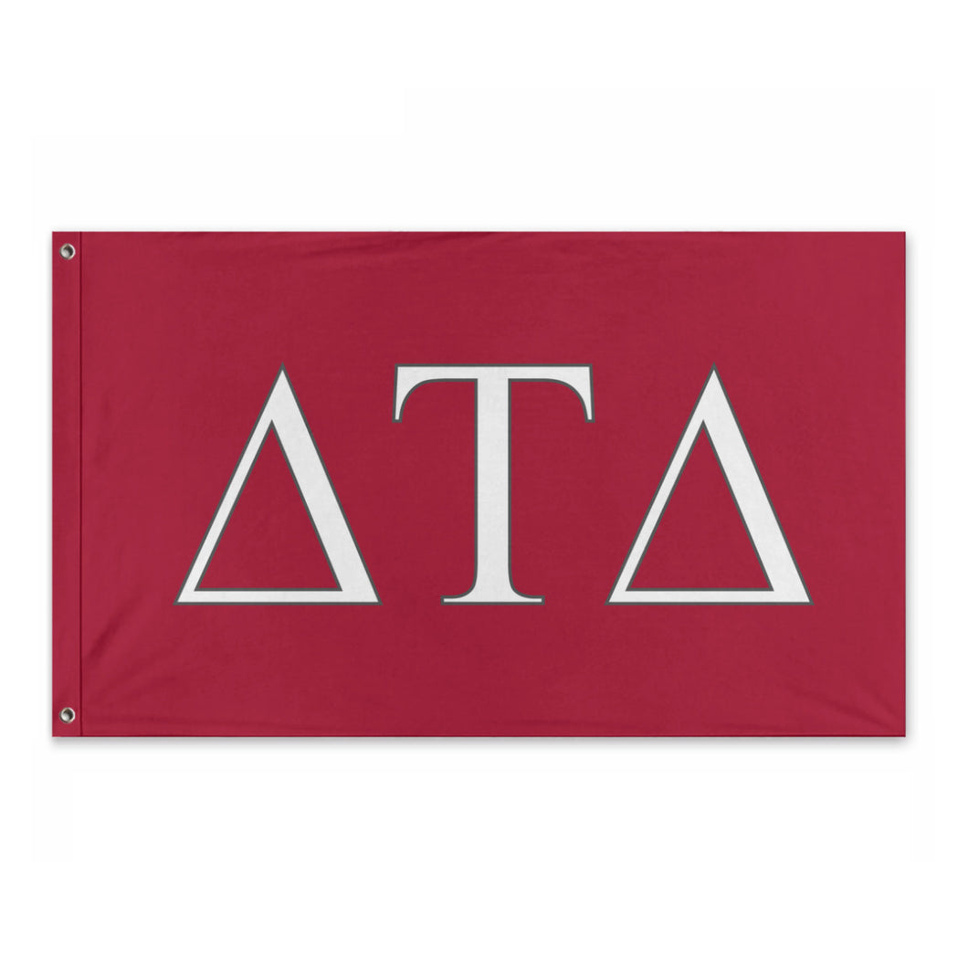 Delta Tau Delta Fraternity Flag - Crimson, White & Gray
