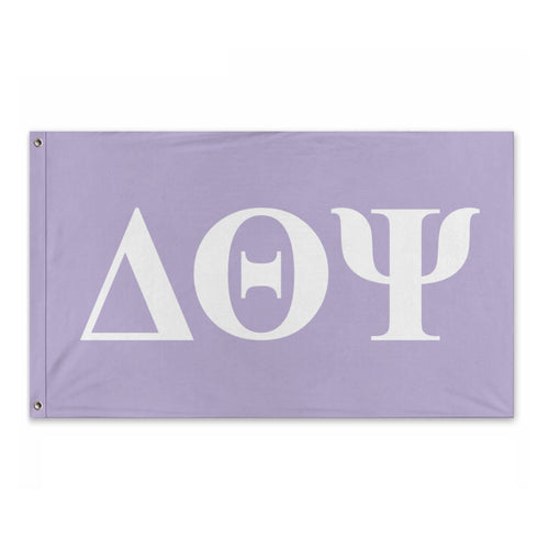 Delta Theta Psi Bold Greek Flag - Lavender & White