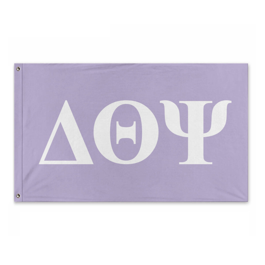 Delta Theta Psi Bold Greek Flag - Lavender & White