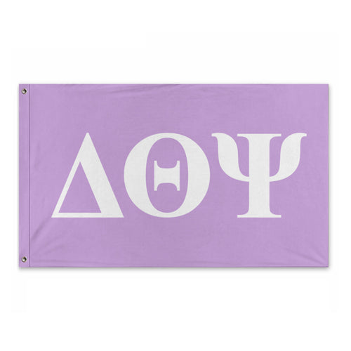 Delta Theta Psi Bold Greek Flag -  Wisteria & White
