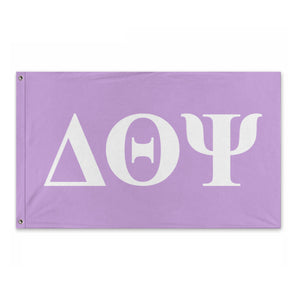Delta Theta Psi Bold Greek Flag -  Wisteria & White