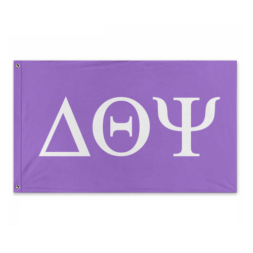 Delta Theta Psi Sorority Flag - Amethyst & White