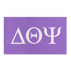 Delta Theta Psi Sorority Flag - Amethyst & White