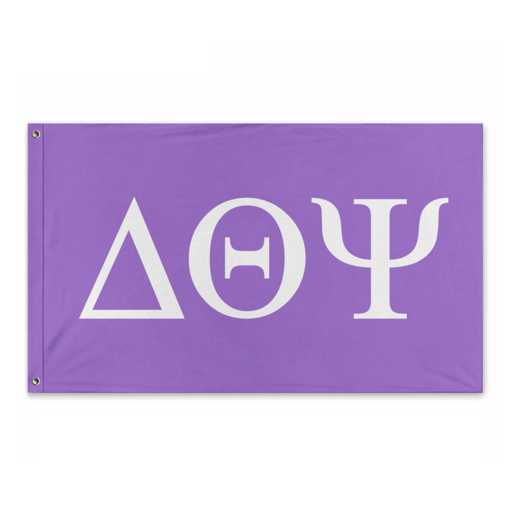 Delta Theta Psi Sorority Flag - Amethyst & White