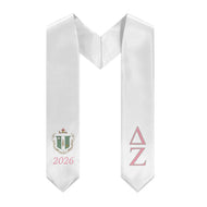 2026 Delta Zeta Stole - White, Pink & Green